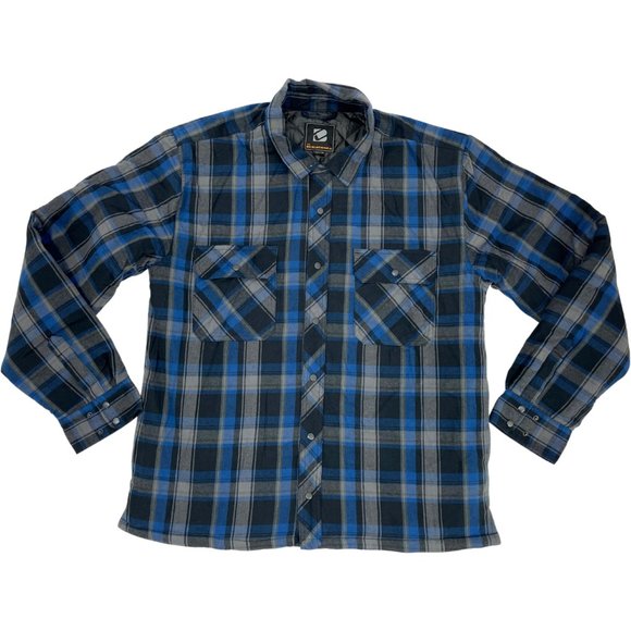 BC Clothing Jackets Coats Bc Clothing Mens Flannel Jacket Size M Blue Grey Plaid Poshmark